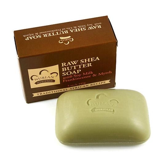 Nubian Raw Shea butter soap with milk, frankincense and myrrh.